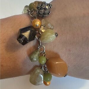 Chunky Multi-stone Charm Bracelet